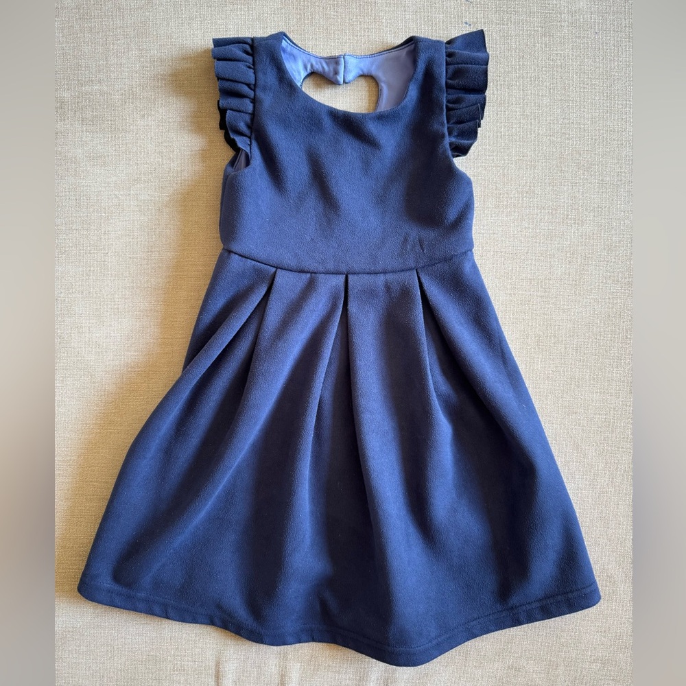 Toddler formal dress holiday dress Navy Blue Ruffle Sleeve Dress size 3T